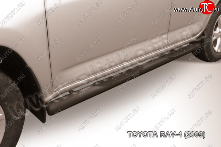 9 649 р. Защита порогов Slitkoff  Toyota RAV4  XA30 (2008-2010) 5 дв. 1-ый рестайлинг (Цвет: серебристый)  с доставкой в г. Санкт‑Петербург