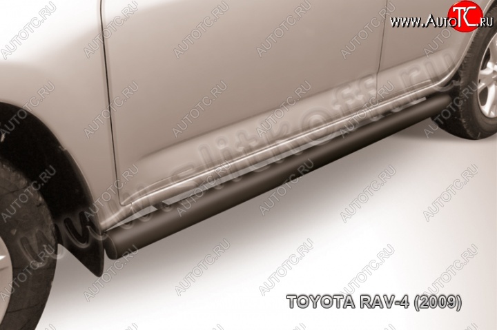 8 249 р. Защита порогов Slitkoff  Toyota RAV4  XA30 (2008-2010) 5 дв. 1-ый рестайлинг (Цвет: серебристый)  с доставкой в г. Санкт‑Петербург