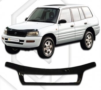 2 199 р. Дефлектор капота CA-Plastiс Toyota RAV4 XA10 5 дв. дорестайлинг (1994-1997) (Classic черный, Без надписи)  с доставкой в г. Санкт‑Петербург. Увеличить фотографию 1