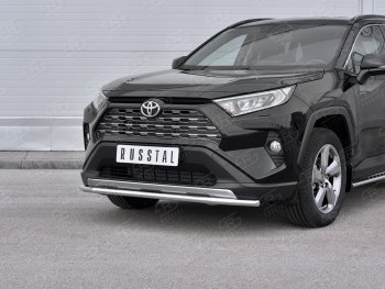 11 999 р. Защита переднего бампера (Ø42 мм, нержавейка) Russtal  Toyota RAV4  XA50 (2018-2024) 5 дв. дорестайлинг  с доставкой в г. Санкт‑Петербург. Увеличить фотографию 1