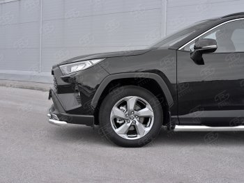 22 399 р. Защита переднего бампера (2 трубы Ø63 и 42 мм, нержавейка) SLITKOFF Toyota RAV4 XA50 5 дв. дорестайлинг (2018-2024)  с доставкой в г. Санкт‑Петербург. Увеличить фотографию 4