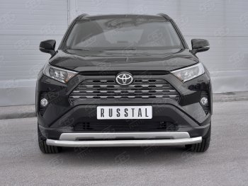 12 999 р. Защита переднего бампера (Ø63 мм, нержавейка) Russtal  Toyota RAV4  XA50 (2018-2024) 5 дв. дорестайлинг  с доставкой в г. Санкт‑Петербург. Увеличить фотографию 1