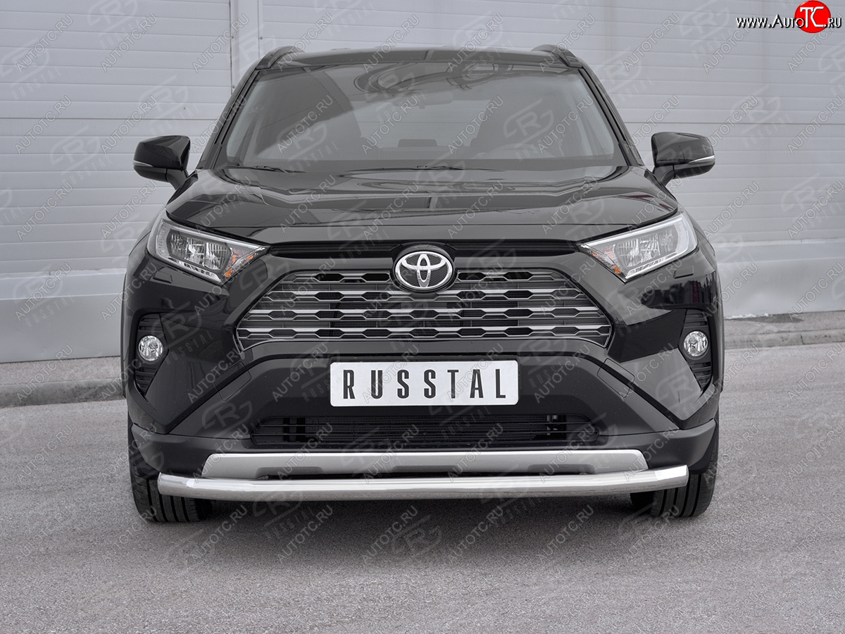 12 999 р. Защита переднего бампера (Ø63 мм, нержавейка) Russtal  Toyota RAV4  XA50 (2018-2024) 5 дв. дорестайлинг  с доставкой в г. Санкт‑Петербург