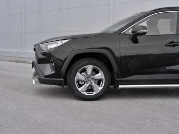 15 999 р. Защита переднего бампера (Ø75х42 мм, нержавейка) Russtal Toyota RAV4 XA50 5 дв. дорестайлинг (2018-2024)  с доставкой в г. Санкт‑Петербург. Увеличить фотографию 4