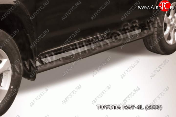 10 699 р. Защита порогов Slitkoff  Toyota RAV4  XA30 (2010-2013) 5 дв. удлиненный 2-ой рестайлинг (Цвет: серебристый)  с доставкой в г. Санкт‑Петербург