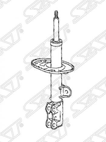 Правый амортизатор передний SAT Toyota (Тойота) RAV4 (рав) ( XA30,  XA305,  XA40) (2003-2015) XA30, XA305, XA40 5 дв. удлиненный дорестайлинг, 5 дв. дорестайлинг, 5 дв. 1-ый рестайлинг, 5 дв. удлиненный 1-ый рестайлинг, 5 дв. 2-ой рестайлинг, 5 дв. удлиненный 2-ой рестайлинг, 5 дв. дорестайлинг