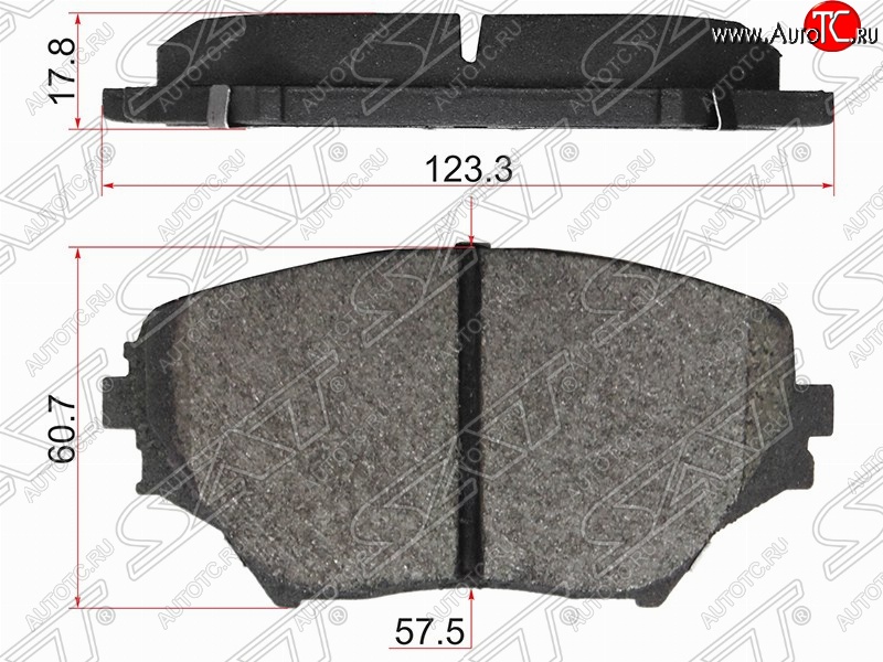 1 199 р. Колодки тормозные (передние) SAT Toyota RAV4 CA20 3 дв. дорестайлинг (2000-2003)  с доставкой в г. Санкт‑Петербург