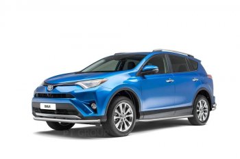 25 899 р. Порожки для ног из трубы Ø51 с алюминиевой площадкой Petroil Tuning  Toyota RAV4  XA40 (2012-2019) 5 дв. дорестайлинг, 5 дв. рестайлинг (Нержавеющая полированная сталь)  с доставкой в г. Санкт‑Петербург. Увеличить фотографию 2