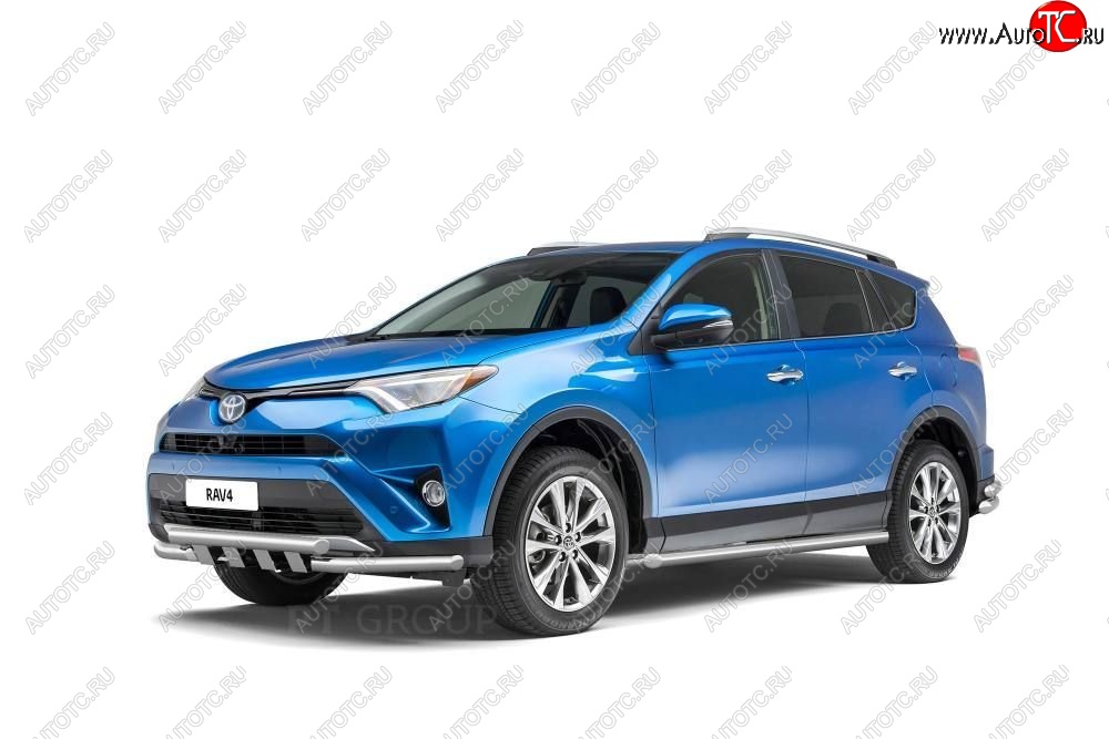 25 999 р. Защита порогов из трубы Ø63 Petroil Tuning  Toyota RAV4  XA40 (2012-2019) 5 дв. дорестайлинг, 5 дв. рестайлинг (Нержавеющая полированная сталь)  с доставкой в г. Санкт‑Петербург