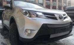 Нижняя сетка (для комплектации Стандарт) на бампер Russtal (хром) Toyota RAV4 XA40 5 дв. дорестайлинг (2012-2015)