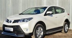 19 749 р. Защита переднего бампера (2 трубыØ63 и 42 мм, нержавейка) SLITKOFF Toyota RAV4 XA40 5 дв. дорестайлинг (2012-2015)  с доставкой в г. Санкт‑Петербург. Увеличить фотографию 2