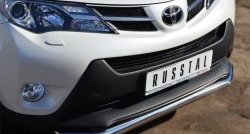 12 499 р. Одинарная защита переднего бампера диаметром 63 мм Russtal Toyota RAV4 XA40 5 дв. дорестайлинг (2012-2015)  с доставкой в г. Санкт‑Петербург. Увеличить фотографию 2