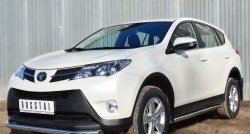 16 299 р. Защита порогов из круглой трубы диаметром 63 мм Russtal Toyota RAV4 XA40 5 дв. дорестайлинг (2012-2015) (Защита порогов с со скосами на торцах (вариант 1))  с доставкой в г. Санкт‑Петербург. Увеличить фотографию 12