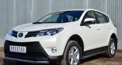 16 299 р. Защита порогов из круглой трубы диаметром 63 мм Russtal Toyota RAV4 XA40 5 дв. дорестайлинг (2012-2015) (Защита порогов с со скосами на торцах (вариант 1))  с доставкой в г. Санкт‑Петербург. Увеличить фотографию 4