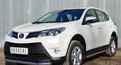 16 299 р. Защита порогов из круглой трубы диаметром 63 мм Russtal Toyota RAV4 XA40 5 дв. дорестайлинг (2012-2015) (Защита порогов с со скосами на торцах (вариант 1))  с доставкой в г. Санкт‑Петербург. Увеличить фотографию 8