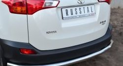 16 849 р. Одинарная защита заднего бампера из трубы диаметром 63 мм SLITKOFF Toyota RAV4 XA40 5 дв. дорестайлинг (2012-2015)  с доставкой в г. Санкт‑Петербург. Увеличить фотографию 3