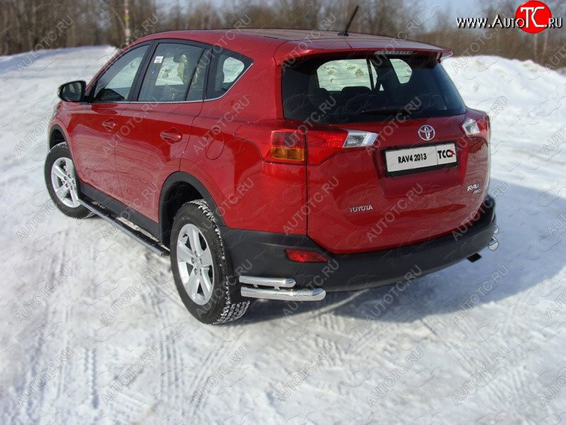 22 599 р. Защита заднего бампера (уголки двойные) ТСС 60,3/42,4 мм  Toyota RAV4  XA40 (2012-2015) 5 дв. дорестайлинг  с доставкой в г. Санкт‑Петербург