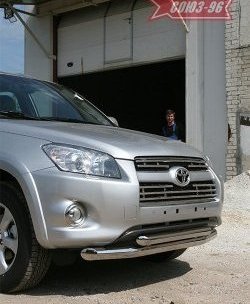 3 194 р. Защита переднего бампера двойная Souz-96 (d76/60) Toyota RAV4 XA30 5 дв. удлиненный 1-ый рестайлинг (2009-2010)  с доставкой в г. Санкт‑Петербург. Увеличить фотографию 1