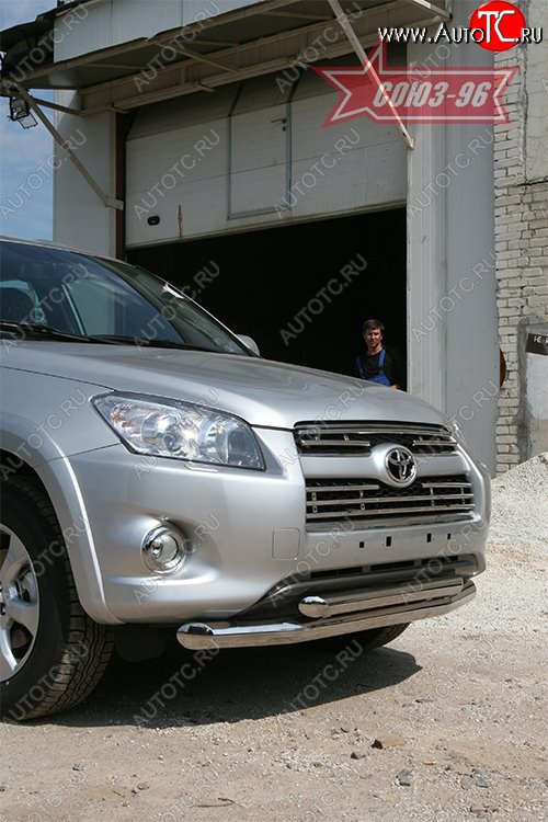 3 194 р. Защита переднего бампера двойная Souz-96 (d76/60)  Toyota RAV4  XA30 (2009-2010) 5 дв. удлиненный 1-ый рестайлинг  с доставкой в г. Санкт‑Петербург