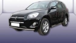 8 999 р. Одинарная защита переднего бампера из трубы диаметром 57 мм Slitkoff Toyota RAV4 XA30 5 дв. удлиненный 1-ый рестайлинг (2009-2010) (Цвет: нержавеющая полированная сталь)  с доставкой в г. Санкт‑Петербург. Увеличить фотографию 1