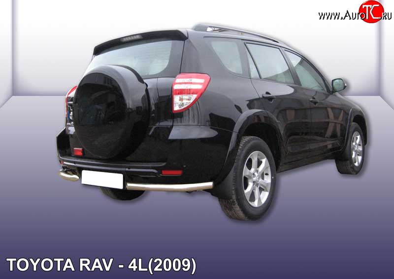 7 349 р. Защита заднего бампера Slitkoff (Ø 57 мм, уголки)  Toyota RAV4  XA30 (2009-2010) 5 дв. удлиненный 1-ый рестайлинг (Нержавеющая сталь)  с доставкой в г. Санкт‑Петербург