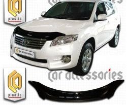 2 079 р. Дефлектор капота CA-Plastic  Toyota RAV4  XA30 (2010-2013) 5 дв. 2-ой рестайлинг, 5 дв. удлиненный 2-ой рестайлинг (Classic черный, Без надписи)  с доставкой в г. Санкт‑Петербург. Увеличить фотографию 1