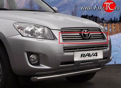 485 р. Декоративные вставки решетки радиатора Novline (нижние, двойные) Toyota RAV4 XA30 5 дв. 2-ой рестайлинг (2010-2013)  с доставкой в г. Санкт‑Петербург