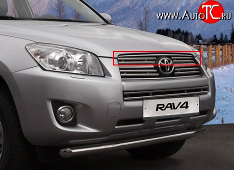 7 799 р. Декоративные вставки решетки радиатора Novline (верхние, двойные) Toyota RAV4 XA30 5 дв. 2-ой рестайлинг (2010-2013)  с доставкой в г. Санкт‑Петербург