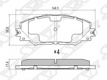 1 379 р. Колодки тормозные SAT (передние)  Toyota RAV4 ( XA305,  XA30,  XA40) (2005-2015) 5 дв. дорестайлинг, 5 дв. 2-ой рестайлинг, 5 дв. удлиненный 2-ой рестайлинг, 5 дв. дорестайлинг  с доставкой в г. Санкт‑Петербург. Увеличить фотографию 1