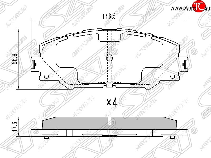 1 379 р. Колодки тормозные SAT (передние)  Toyota RAV4 ( XA305,  XA30,  XA40) (2005-2015) 5 дв. дорестайлинг, 5 дв. 2-ой рестайлинг, 5 дв. удлиненный 2-ой рестайлинг, 5 дв. дорестайлинг  с доставкой в г. Санкт‑Петербург