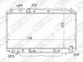 6 749 р. Радиатор двигателя SAT Toyota RAV4 CA20 3 дв. дорестайлинг (2000-2003)  с доставкой в г. Санкт‑Петербург. Увеличить фотографию 1