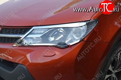 5 349 р. Накладки на фары СТ v2 Toyota RAV4 XA40 5 дв. дорестайлинг (2012-2015) (Неокрашенные)  с доставкой в г. Санкт‑Петербург