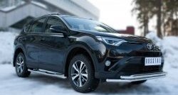 13 549 р. Защита переднего бампера (2 трубыØ42 мм, нержавейка) Russtal Toyota RAV4 XA40 5 дв. рестайлинг (2015-2019)  с доставкой в г. Санкт‑Петербург. Увеличить фотографию 4