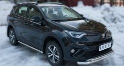 13 499 р. Защита переднего бампера (2 трубыØ63 и 42 мм, нержавейка) Russtal Toyota RAV4 XA40 5 дв. дорестайлинг (2012-2015)  с доставкой в г. Санкт‑Петербург. Увеличить фотографию 4