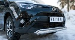 15 999 р. Защита переднего бампера (Ø75х42 мм, нержавейка) Russtal Toyota RAV4 XA40 5 дв. рестайлинг (2015-2019)  с доставкой в г. Санкт‑Петербург. Увеличить фотографию 2