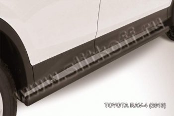 8 349 р. Защита порогов Slitkoff  Toyota RAV4  XA40 (2012-2015) 5 дв. дорестайлинг (Цвет: серебристый)  с доставкой в г. Санкт‑Петербург. Увеличить фотографию 1