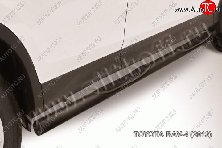 9 749 р. Защита порогов Slitkoff  Toyota RAV4  XA40 (2012-2015) 5 дв. дорестайлинг (Цвет: серебристый)  с доставкой в г. Санкт‑Петербург