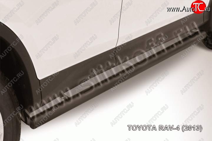 8 349 р. Защита порогов Slitkoff  Toyota RAV4  XA40 (2012-2015) 5 дв. дорестайлинг (Цвет: серебристый)  с доставкой в г. Санкт‑Петербург