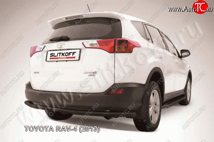 6 999 р. Защита задняя Slitkoff  Toyota RAV4  XA40 (2012-2015) 5 дв. дорестайлинг (Цвет: серебристый)  с доставкой в г. Санкт‑Петербург