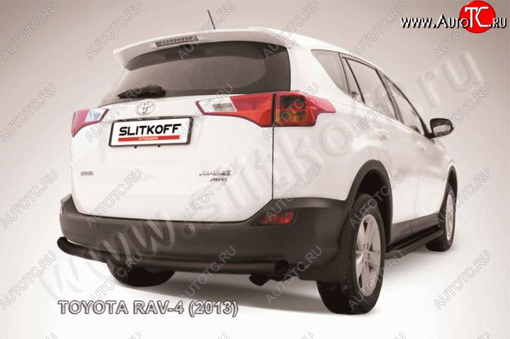 5 499 р. Защита заднего бампера d57 радиусная  Toyota RAV4  XA40 (2012-2015) 5 дв. дорестайлинг (Цвет: серебристый)  с доставкой в г. Санкт‑Петербург