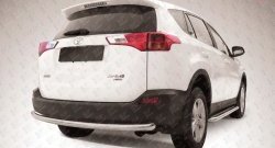 7 899 р. Защита заднего бампера из трубы диаметром 57 мм Slitkoff Toyota RAV4 XA40 5 дв. дорестайлинг (2012-2015) (Цвет: нержавеющая полированная сталь)  с доставкой в г. Санкт‑Петербург. Увеличить фотографию 1