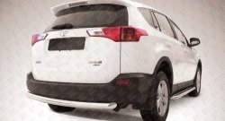 8 899 р. Защита заднего бампера из трубы диаметром 76 мм Slitkoff  Toyota RAV4  XA40 (2012-2015) 5 дв. дорестайлинг (Цвет: нержавеющая полированная сталь)  с доставкой в г. Санкт‑Петербург. Увеличить фотографию 1