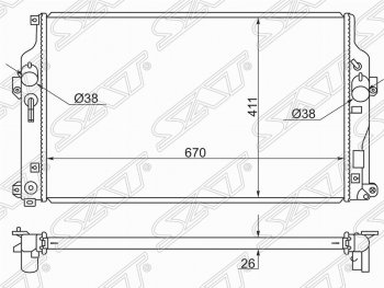 8 299 р. Радиатор двигателя SAT  Toyota RAV4  XA40 (2012-2019) 5 дв. дорестайлинг, 5 дв. рестайлинг  с доставкой в г. Санкт‑Петербург. Увеличить фотографию 1