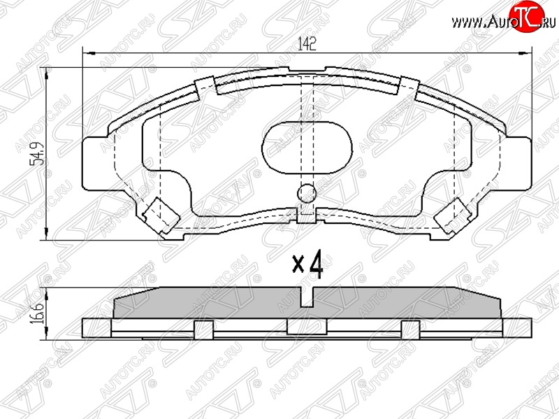 1 269 р. Колодки тормозные SAT (передние)  Toyota Town Ace  s400 (2008-2020) дорестацлинг  с доставкой в г. Санкт‑Петербург