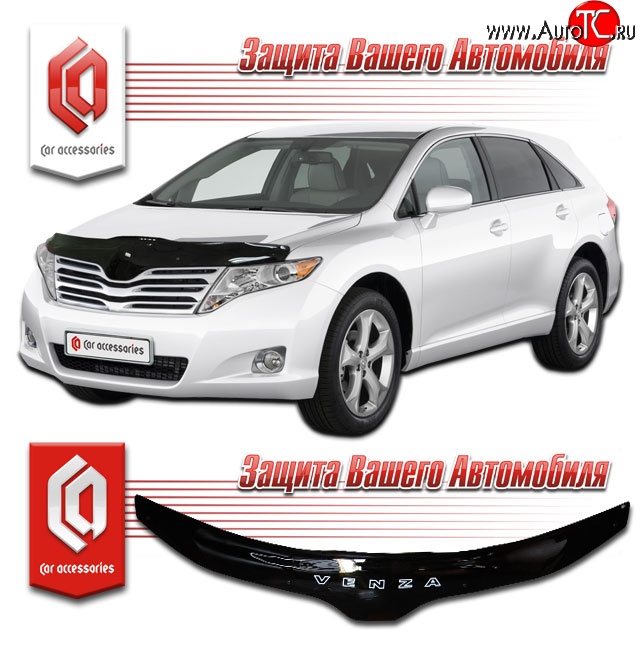 2 059 р. Дефлектор капота CA-Plastic  Toyota Venza  GV10 (2012-2016) (Classic черный, Без надписи)  с доставкой в г. Санкт‑Петербург