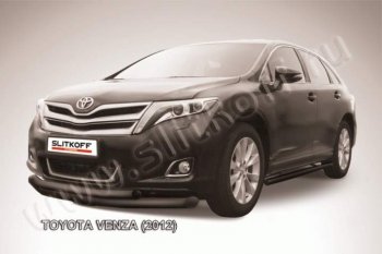 10 699 р. Защита переднего бампер Slitkoff Toyota Venza GV10 рестайлинг (2012-2016) (Цвет: серебристый)  с доставкой в г. Санкт‑Петербург. Увеличить фотографию 1