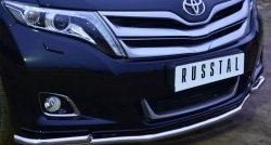 17 849 р. Защита переднего бампера (2 трубыØ42 мм, нержавейка) Russtal Toyota Venza GV10 рестайлинг (2012-2016)  с доставкой в г. Санкт‑Петербург. Увеличить фотографию 2