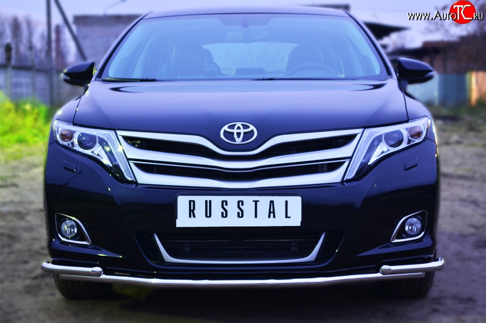 17 849 р. Защита переднего бампера (2 трубыØ42 мм, нержавейка) Russtal Toyota Venza GV10 рестайлинг (2012-2016)  с доставкой в г. Санкт‑Петербург