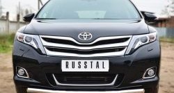 Одинарная защита переднего бампера диаметром 63 мм Russtal Toyota Venza GV10 рестайлинг (2012-2016)