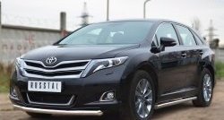 14 849 р. Защита порогов из круглой трубы диаметром 63 мм Russtal Toyota Venza GV10 рестайлинг (2012-2016) (Защита порогов с со скосами на торцах (вариант 1))  с доставкой в г. Санкт‑Петербург. Увеличить фотографию 4